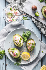 Delish filled avocado with crab meat