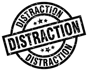 distraction round grunge black stamp
