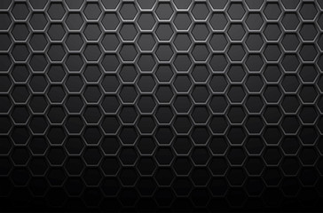 black metal steel plate background or stainless texture background vector honeycomb monochrome seamless hexagon mosaic aluminum silver surface-vector
