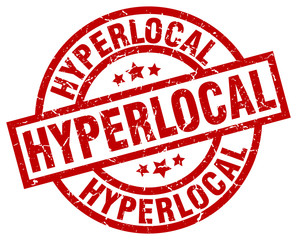 hyperlocal round red grunge stamp