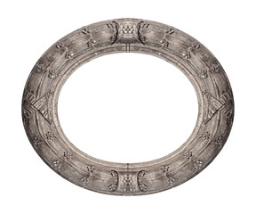 Golden frame for paintings, mirrors or photo isolated on white background