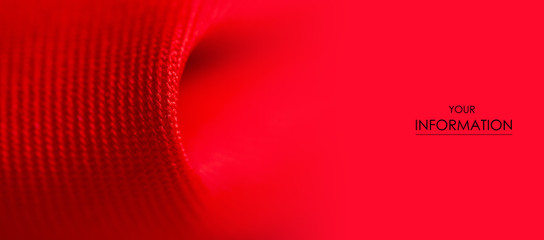 Red fabric material texture pattern on blur background