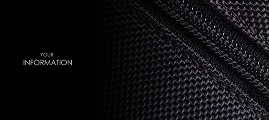 Black textile accessories material metal macro pattern on blur background