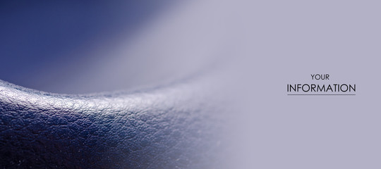 Blue leather material textile bag macro pattern on blur background