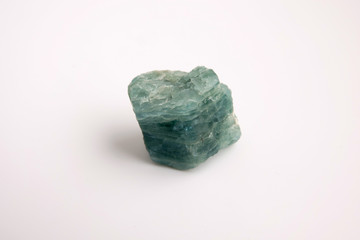Natural mineral rock specimen - green-blue apatite gemstone from Slyudyanka district, Russia