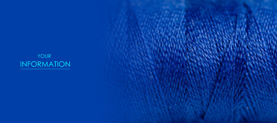 Blue thread macro background clothing sewing material pattern