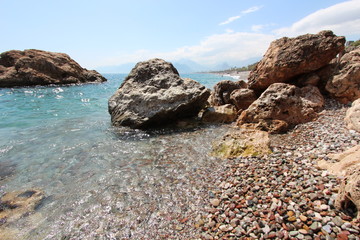 photo sea stones background summer vacation trip