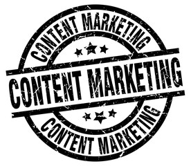 content marketing round grunge black stamp