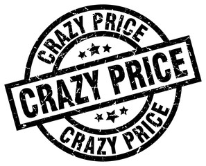 crazy price round grunge black stamp