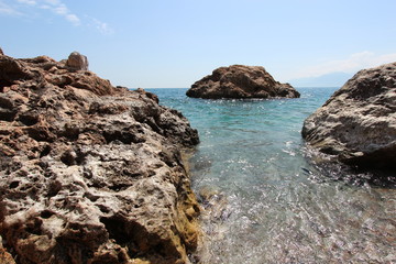 photo sea stones background summer vacation trip