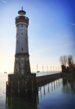 Lindau Lighthouse, Lake Constance, Bavaria, Germany