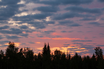 Beautiful clouds at sunrise in nature