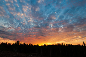 Beautiful clouds at sunrise in nature