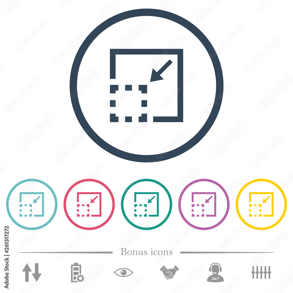 Poster minimize element flat color icons in round outlines