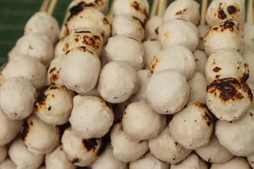 grilled meatballs is delicious at street food