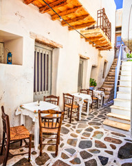 Obraz na płótnie Canvas Traditional authentic Greece series - old streets of Naxos island, Cyclades
