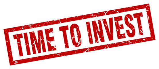 square grunge red time to invest stamp