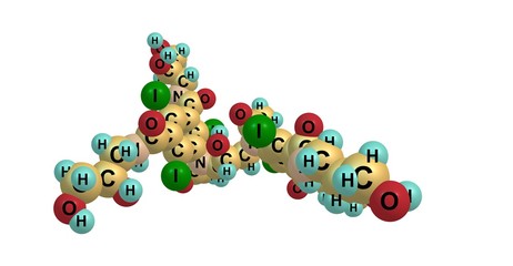 Iodixanol molecular structure isolated on white