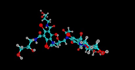 Iodixanol molecular structure isolated on black