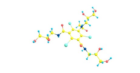 Iohexol molecular structure isolated on white
