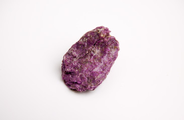 Violet Seraphinite specimen from Eastern Siberia in Russia on fibrous tree bark in the forest.