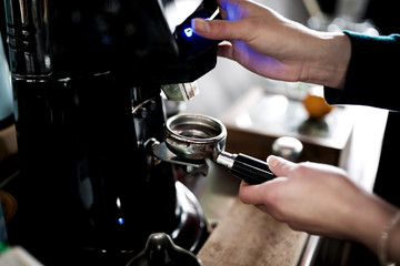 Barista Coffee Maker Machine Grinder Portafilter Concept