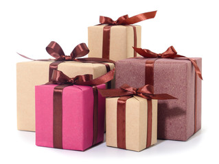 Obraz premium Gift boxes, gifts on a white background isolated.