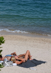 young couple on the beach
