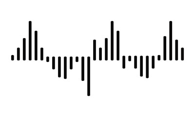 Sound wave icon vector simple isolated on white background