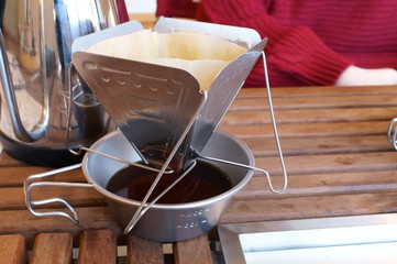 Outdoors coffee time