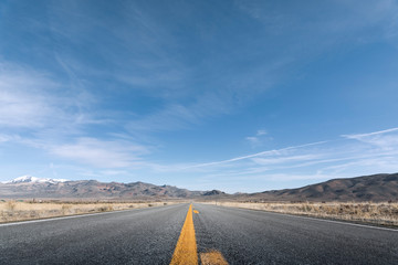 Straight road in desert