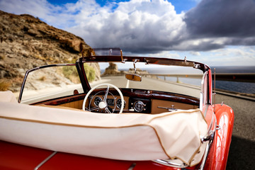 Summer road and free space for your decoration. Big car 