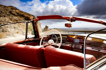 Summer road and free space for your decoration. Big car 