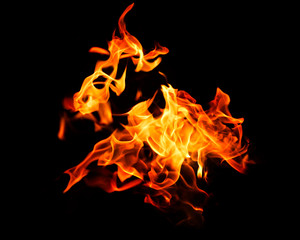 Fire on black background