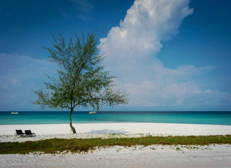 Fototapeta na wymiar long beach in tropical paradise koh rong island cambodia