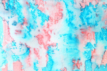 Fototapeta premium Gentle watercolor background. Blue and pink colors. Design postcard, invitation, wedding, valentine's day, women's day, holiday.