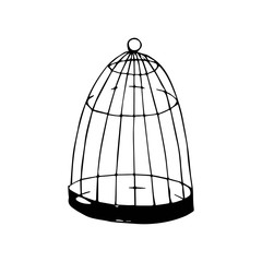 cage for birds vector sketch
