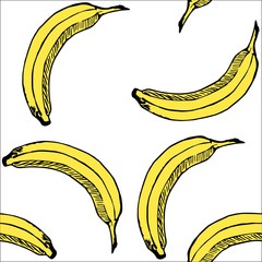banana pattern vector sketch
