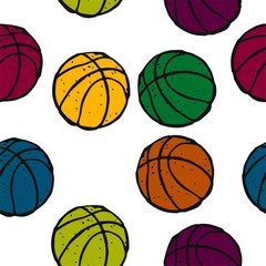 basketball pattern vector sketch