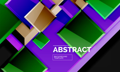 Glossy squares and triangles geometric backgrounds