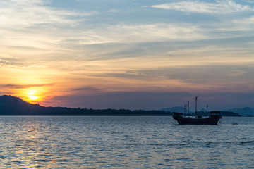 The sunrise at Lanta island ,Krabi province Thailand.