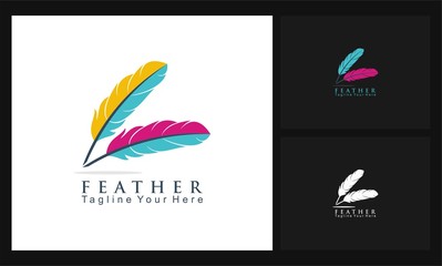 colorful feather concept design logo © kun_kun