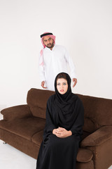 Arab couple fighting