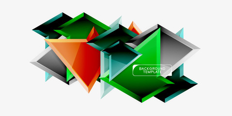 Minimal geometrical triangles with 3d effect abstract background template