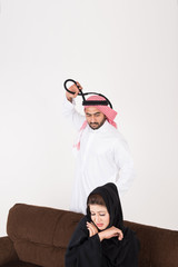 Obraz premium Arab couple fighting