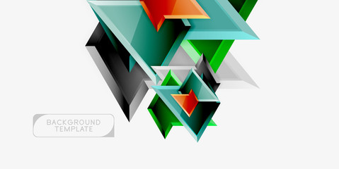 Minimal geometrical triangles with 3d effect abstract background template