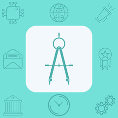 Drawing compass vector icon sign symbol