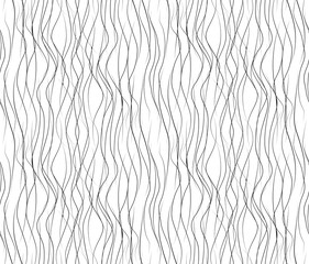 Vector seamless pattern with wavy drawn lines on a white background