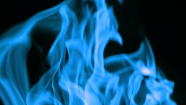 Blue Fire Flames in Super Slow Motion, Shooted with High Speed Cinema Camera at 1000fps.