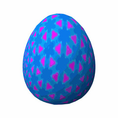 Artfully designed and colorful easter egg, ornate geometric and abstract colored pattern on white background